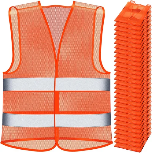 Unittype Chaleco de seguridad reflectante de alta visibilidad, disfraz de malla de alta visibilidad, tamaño ajustable para hombres y mujeres,