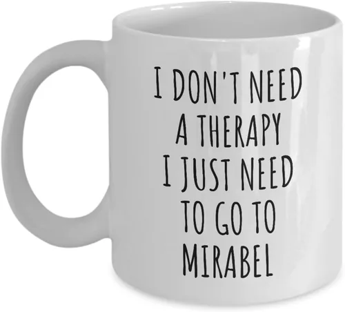 Miniatura 8 de EzGift Funny Mirabel Mug I Don't Need Therapy Traveler Gift For Men Women City Lover Backpacker Present Idea Quote Gag Coffee Tea Cup Large 15 Oz