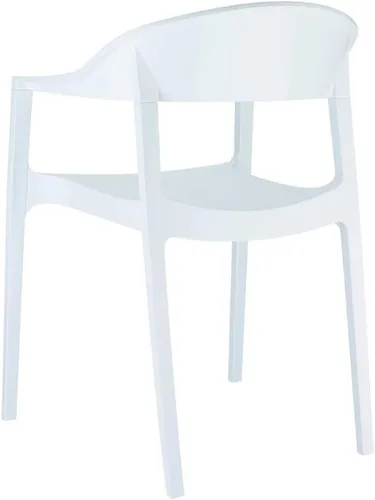 Miniatura 4 de Compamia Carmen - Silla de comedor para patio con asiento blanco brillante (juego de 2)