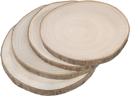 Miniatura 9 de Rebanadas de madera sin terminar, rebanadas de madera grandes para manualidades, centros de mesa de madera, losas de madera