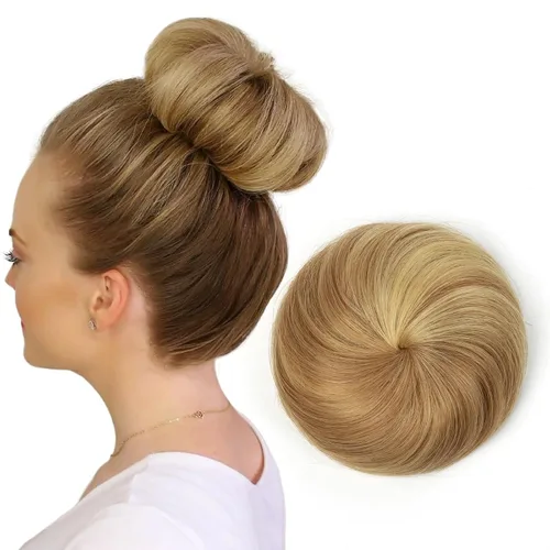 Miniatura 19 de Moño de Cabello Humano 100%, Moño Desordenado Pieza de Cabello Extensiones de Cabello Humano Real Moño de Cabello Rizado Natural Piezas de Cabello