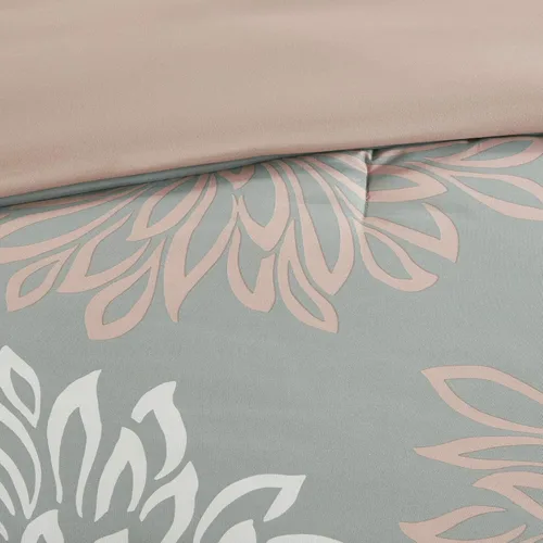 Miniatura 12 de MPE10-860 - Juego de cama para todas las estaciones, con almohada decorativa a juego, tamaño matrimonial (78 x 86 pulgadas), color rosado y gris