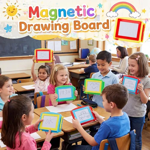 Miniatura 3 de Tinlade Paquete de 12 mini tableros magnéticos de dibujo para niños, pequeño boceto borrable, bloc de escritura, juguete de pintura a granel, regalo