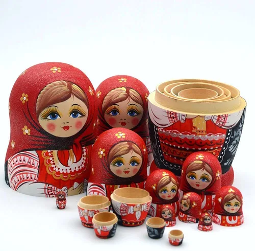 Miniatura 4 de Muñecas rusas de anidación para niños, muñeca Matryoshka 10 piezas hechas a mano