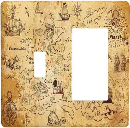 Miniatura 73 de Cubiertas Decorativas para Placas de Interruptor Bosque Primavera Hada Encantada País de las Maravillas Suelo Verde 2 Gang Cubierta de Interruptor