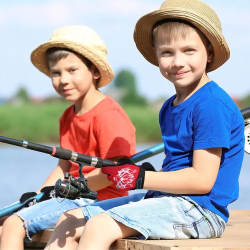 Miniatura 7 de 4 pares de guantes de ciclismo para niños y niñas y jóvenes guantes de bicicleta de montaña guantes deportivos cálidos para niños guantes de pesca