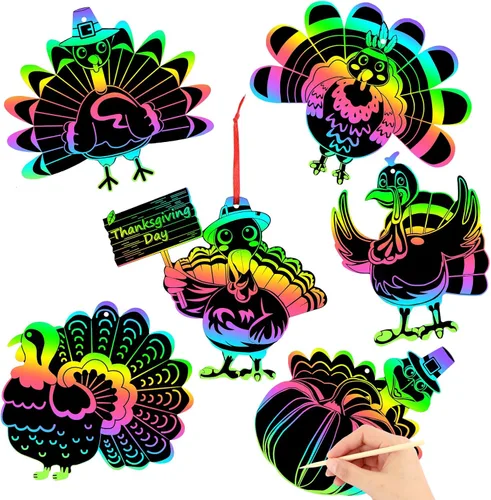 Miniatura 23 de JULMELON Paquete de 36 tarjetas para rascar con diseño de manzanas para el regreso a clases, tarjetas para rascar arcoíris con cintas de lápiz