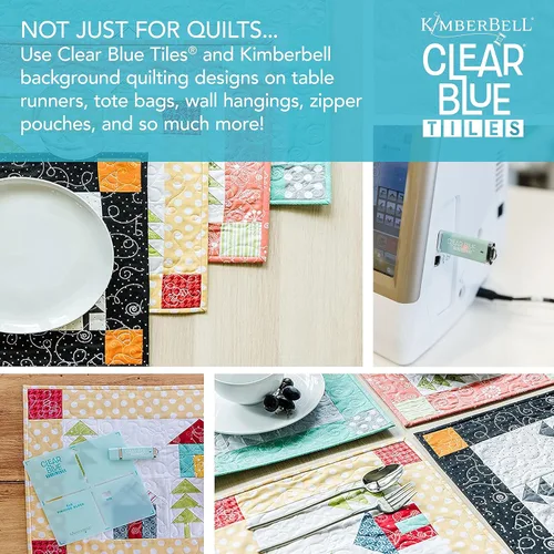 Miniatura 9 de Kimberbell Azulejos azules transparentes: juego esencial (32 piezas y 372 archivos de bordado) - Sistema completo para diseños personalizados