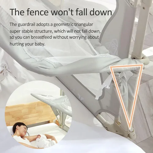Miniatura 6 de 3 en 1 moisés de bebé, cama de dormir co para bebé, para cama de bebé en cama, cuna portátil, ventana de malla transpirable y visible, cubierta