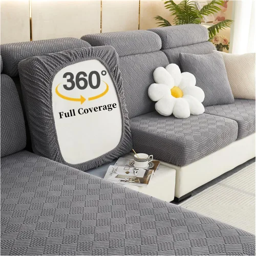 Miniatura 2 de Fundas de cojín universales para sofá 2024, lavables, fundas de sofá de 360°, impermeables, mágicas para sofá seccional de 1/2/3, protector de Gris