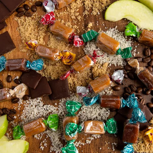 Miniatura 3 de Béquet Caramel - Caramelo gourmet de butterscotch salado - Caramelo envuelto individualmente - Caramelo gourmet de sal marina - Hecho en Montana