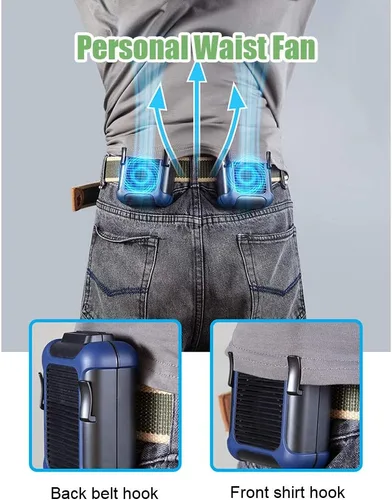Miniatura 3 de Ventilador de cinturón personal con clip en la cintura, ventilador de refrigeración portátil y ventilador de collar USB para viajes al aire libre