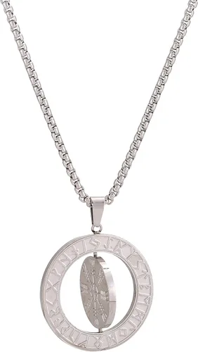 Miniatura 3 de Collar con colgante de amuleto nórdico de los vikingos nórdicos Vegvisir RUNE, collar de acero inoxidable con colgante extraíble joyería original