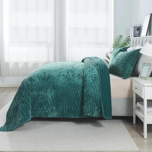 Miniatura 146 de HoneiLife - Juego de colcha de tamaño Queen, juego de ropa de cama de pana bordada de 3 piezas, colcha de lujo, ligera, cálida, para todas las Pana