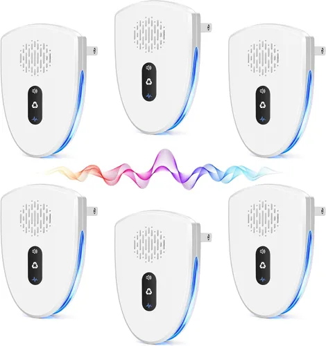 Repelente ultrasónico de insectos y plagas para interiores, dispositivo de control enchufable repelente para roedores, ratones, ratas, cucarachas,