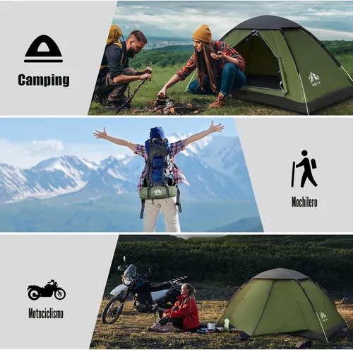 Miniatura 6 de Night Cat Tienda de Campaña para Mochileros para Una o Dos Personas, Liviana, Impermeable, para Acampar, Senderismo, para Adultos, Niños, Scouts