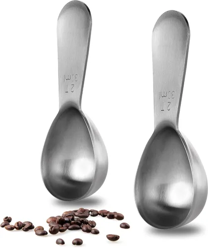 Miniatura 10 de Cuchara de café: U-Taste de acero inoxidable 18/8, cuchara medidora de café de 1 cucharada y 2 cucharadas, cuchara medidora de mango corto para café