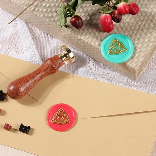 Miniatura 5 de sello de cera con nudo celta Triquetra - sello de cera con nudo de trinidad símbolo de infinidad de amor - amuleto de buena suerte - brujería