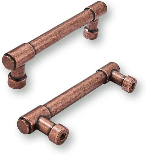 Miniatura 125 de khtumeware - Juego de 2 tiradores grandes para gabinete, diámetro 1-3/4 pulgadas, zinc resistente, para cajones, puertas y tocadores, color latón