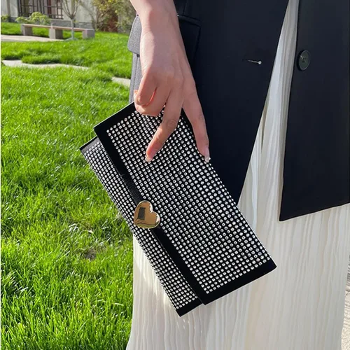 Miniatura 5 de WEIYON BABOMAREON - Bolso de mano rectangular para mujer, bolso de noche brillante