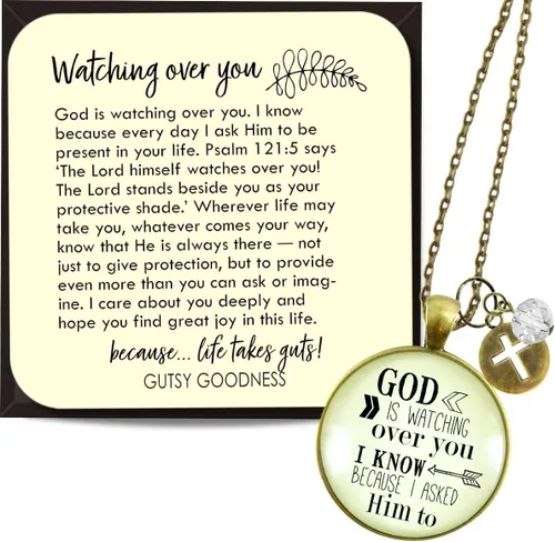 Miniatura 24 de Gutsy Goodness Faith He Cares - Collares hechos a mano con mensaje para mujer cristiana