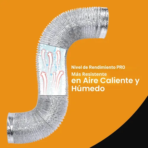 Miniatura 5 de Manguera de ducto de ventilación de secadora flexible de 4" de servicio pesado para espacio reducido de 3 pies, kit de ductos de papel de aluminio