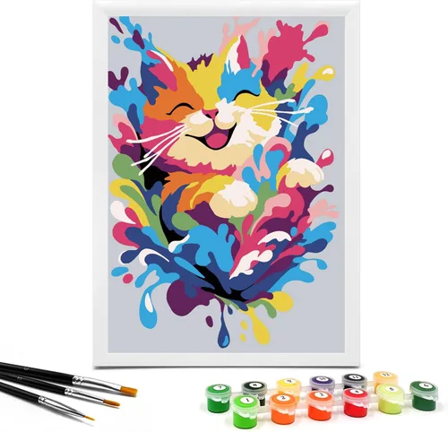 Miniatura 10 de Nariolar Pintura por números para niños de 8 a 12 años con cartón preimpreso de 7 x 9.5 pulgadas, 12 macetas de pintura acrílica y 3 pinceles