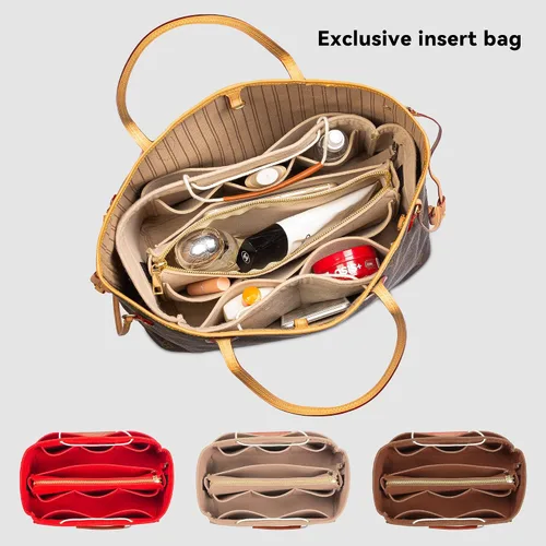 Miniatura 6 de Olunsu Purse Organizer Insert for Handbags Tote with Zipper Felt Bag Divider Keep Bag Shape Lightweight 5 Sizes