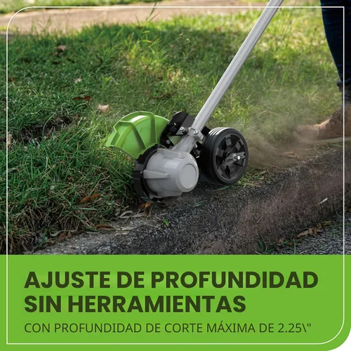 Miniatura 8 de Greenworks Bordeadora sin escobillas todo terreno de 80 V, hoja de acero de 8 pulgadas, profundidad profesional de 2.25 pulgadas y ajuste sin