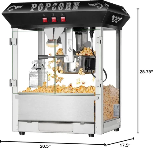 Miniatura 10 de Máquina de palomitas de maíz, encimera, vintage negro.