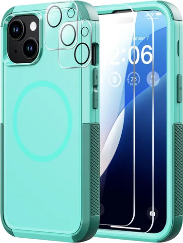 Miniatura 56 de Diverbox Funda para iPhone 13 [compatible con MagSafe] [con protector de pantalla] [a prueba de golpes] [a prueba de caídas] Funda de protección