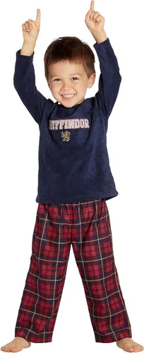 Miniatura 2 de HARRY POTTER Gryffindor Lion - Conjunto de pijama navideño de felpa, color azul marino