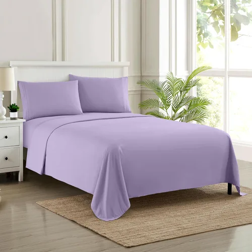 Miniatura 10 de Juego de sábanas de 1800 hilos – Sábanas de microfibra cepillada suave de calidad egipcia – Juego de ropa de cama de lujo con sábana encimera