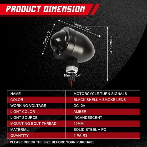 Miniatura 2 de INNOGLOW foco de luz de giro para motocicleta, lente ámbar universal, luces indicadoras intermitentes para motocicletas personalizadas Suzuki Style-1