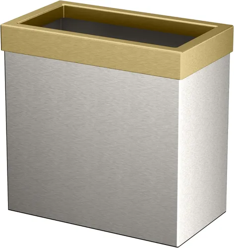 Miniatura 15 de Gatco Cubo de basura rectangular moderno, latón cepillado, cubo de basura de acero inoxidable con tapa extraíble, a prueba de fugas, capacidad de 3