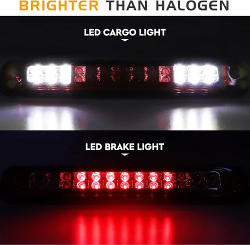 Miniatura 6 de Conjunto de luz trasera LED (humo) + tercera luz de freno (roja) para Chevy GMC C/K 1500 2500 3500 88-99, Silverado 94-98, Blazer 92-94 - 3 piezas