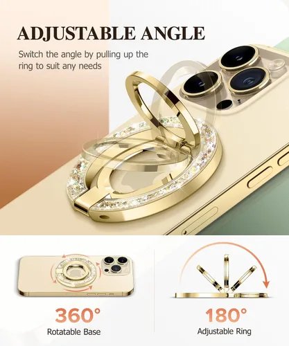 Miniatura 3 de GVIEWIN Soporte Magnético para Anillo de Teléfono, Compatible con MagSafe Agarre de Teléfono con Soporte Ajustable, Soporte Magnético de Anillo