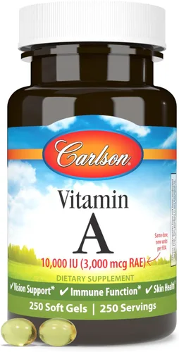 Miniatura 5 de Carlson - Vitamina A, 10000 UI (3000 mcg RAE), Visión Health, 250 cápsulas blandas