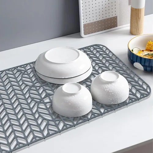Miniatura 4 de GUUKIN Protectores de Fregadero para Alfombrilla de Cocina - 29" x 15.35" Alfombrilla de Silicona para Fregadero de Cocina con Rejilla para el Fondo