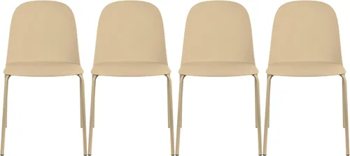 Miniatura 10 de 2xhome Silla de comedor moderna apilable sin brazos Asiento de plástico con patas de metal Uso en interiores o exteriores Patio de cocina