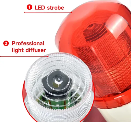 Miniatura 7 de Y DIANS Sirena de alarma temporizada al aire libre 130dB cuerno 45W emergencia impermeable seguridad industrial sirena luz con temporizador