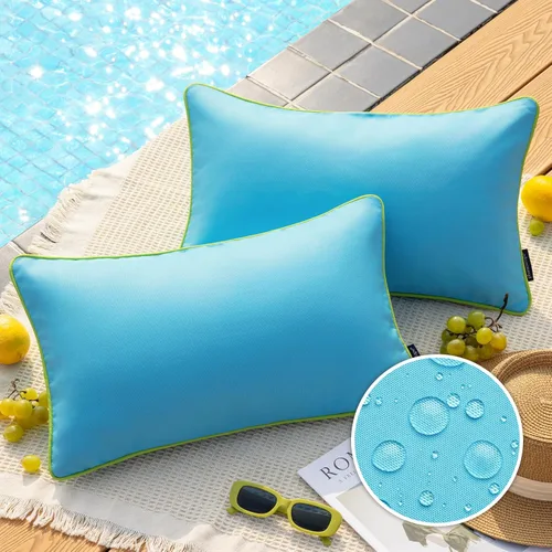 Miniatura 23 de Phantoscope - Juego de 2 fundas de almohada y cojín cuadradas decorativas, impermeables, para intemperie, sofás, carpas, 18 x 18 pulgadas