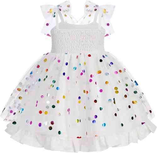 Miniatura 2 de IMEKIS Toddler Kids Girl St Patricks Day Dress Shiny Shamrock Confetti Tutu Birthday Party Photo Shoot Outfit 1-6T