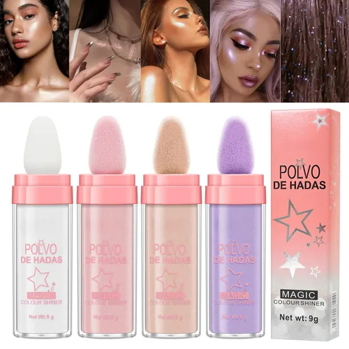 Miniatura 8 de 2 unidades de Polvo De Hadas Fairy Dust polvo resaltador - Polvo para contornear todo el cuerpo y clavícula perlado para cara y ojos, purpurina #01
