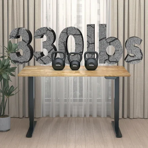Miniatura 7 de FLEXISPOT E6 MAX - Escritorio de pie de 3 etapas de madera maciza con doble motor de 48 x 24 pulgadas, capacidad de peso de 330 libras, escritorio