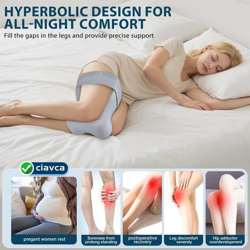 Miniatura 3 de Almohada de rodilla para dormir de lado con alivio del dolor de cadera, almohada de pierna para dormir de lado con correa ajustable, alivio