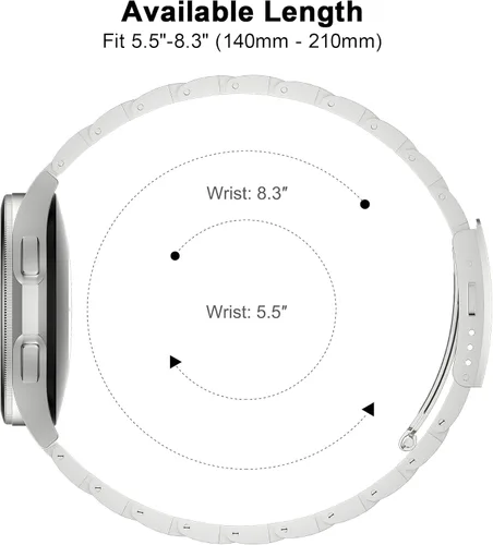 Miniatura 4 de iiteeology Compatible con correas de reloj Samsung Galaxy de 1.811 in, correa de acero inoxidable para Samsung Galaxy Watch SM-800/Galaxy Watch 3