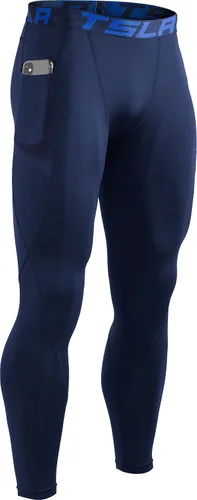 Miniatura 8 de TSLA - Paquete de 1 o 2 pantalones térmicos de compresión para hombre, leggings deportivos y mallas para correr, pantalones para usar como primera