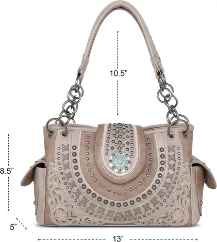 Miniatura 7 de Montana West Western Monederos para mujer, bolsas de mano ocultas para llevar al hombro con cartera