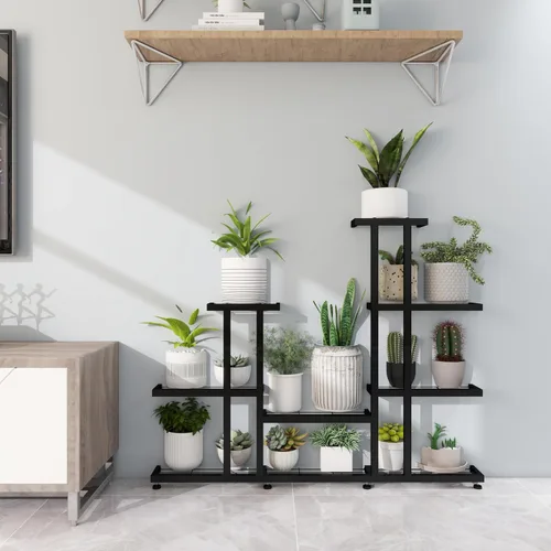 Miniatura 7 de Soporte de esquina para plantas de interior de 5 niveles y 16 macetas, soportes de metal para plantas de exterior, estante de flores, soportes